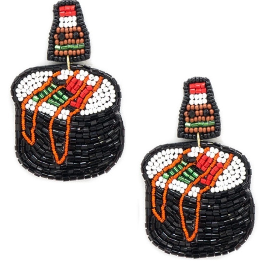 Fashion Jewelry Roll Seed Beaded Drop Earrings